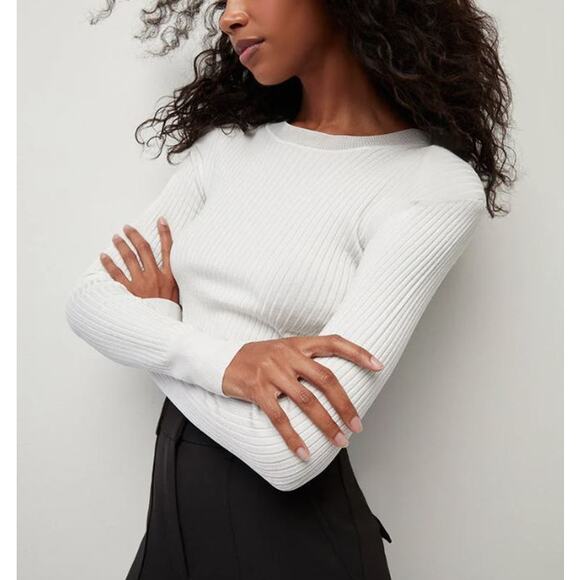 JDD NWT 398 Veronica Beard Women's Acara Ribbed Pullover Sweater Top XS NWT 398